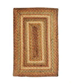 Homespice Decor Jute Braided Harvest Beige, Tan 511072 20 in. X 30 in. Rect Rug