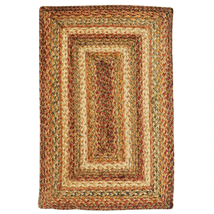 Homespice Decor Jute Braided Harvest Beige, Tan 511072 20 in. X 30 in. Rect Rug