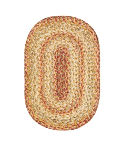 Homespice Decor Jute Braided Harvest Beige, Tan 504074 5 ft. X 8 ft. Oval Rug