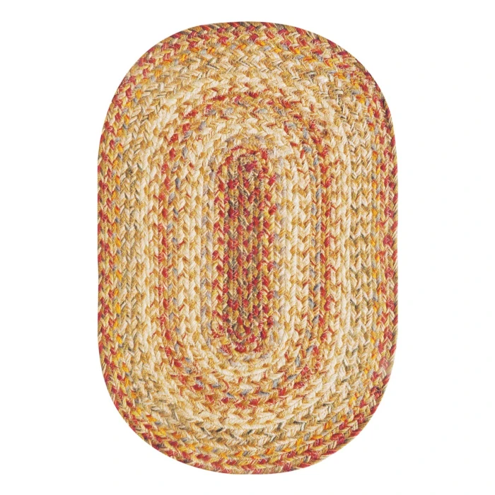 Homespice Decor Jute Braided Harvest Beige, Tan 504074 5 ft. X 8 ft. Oval Rug