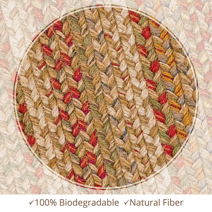 Homespice Decor Jute Braided Harvest Beige, Tan 504074 5 ft. X 8 ft. Oval Rug