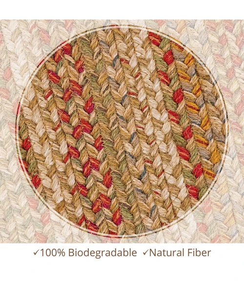 Homespice Decor Jute Braided Harvest Beige, Tan 506078 8 ft. X 10 ft. Oval Rug