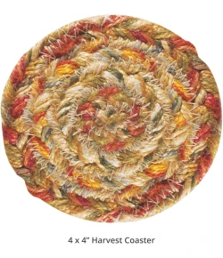 Homespice Decor Jute Braided Accessories Harvest Beige, Tan 240002PS 4 in. Set of 6 Round Rug