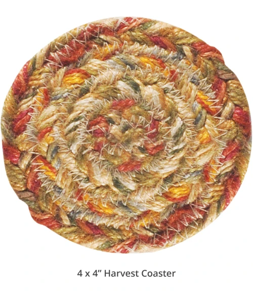 Homespice Decor Jute Braided Accessories Harvest Beige, Tan 240002PS 4 in. Set of 6 Round Rug