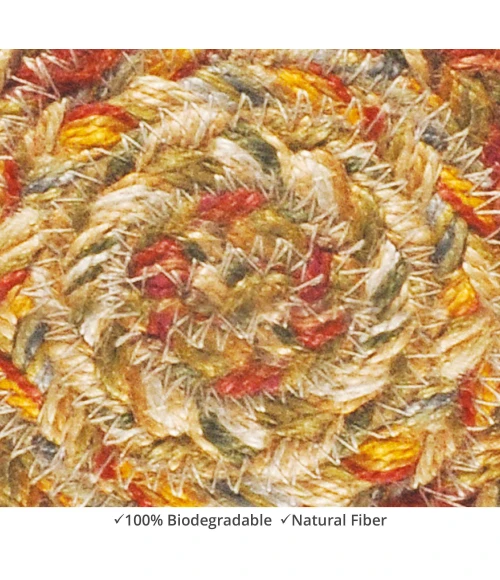 Homespice Decor Jute Braided Accessories Harvest Beige, Tan 240002PS 4 in. Set of 6 Round Rug