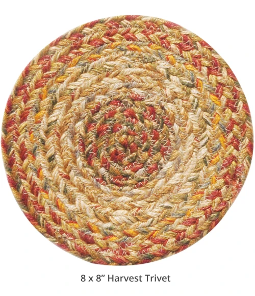 Homespice Decor Jute Braided Accessories Harvest Beige, Tan 240018PS 8 in. Set of 3 Round Rug