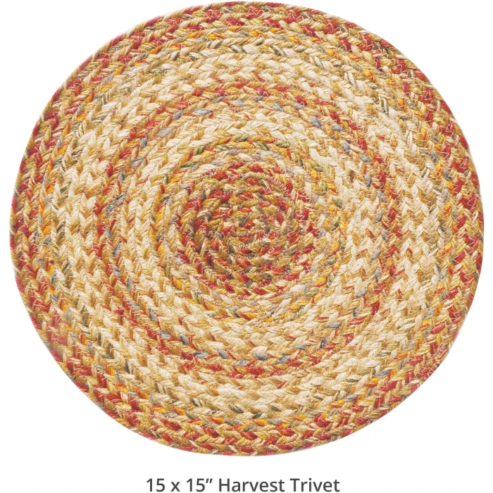 Homespice Decor Jute Braided Accessories Harvest Beige, Tan 240166PS 15 in. Set of 6 Round Rug