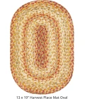 Homespice Decor Jute Braided Accessories Harvest Beige, Tan 240050PS 13 in. X 19 in. Set of 4 Oval Rug