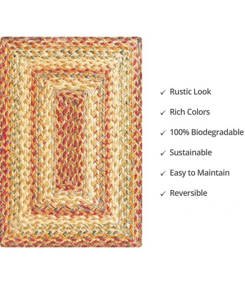 Homespice Decor Jute Braided Accessories Harvest Beige, Tan 240066PS 13 in. X 19 in. Set of 4 Rect Rug