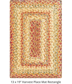 Homespice Decor Jute Braided Accessories Harvest Beige, Tan 240066PS 13 in. X 19 in. Set of 4 Rect Rug