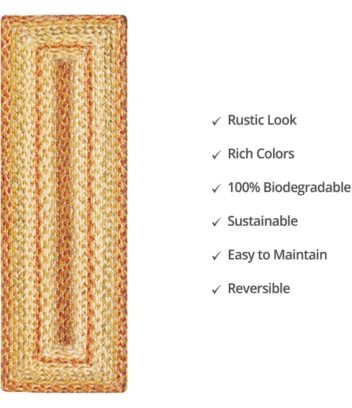 Homespice Decor Jute Braided Accessories Harvest Beige, Tan 240142PS 8 in. X 28 in. Set of 13 Rect Rug