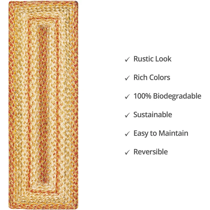 Homespice Decor Jute Braided Accessories Harvest Beige, Tan 240142PS 8 in. X 28 in. Set of 13 Rect Rug
