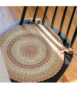 Homespice Decor Jute Braided Accessories Harvest Beige, Tan 240157PS 15 in. X 15 in. Set of 2 Round Rug