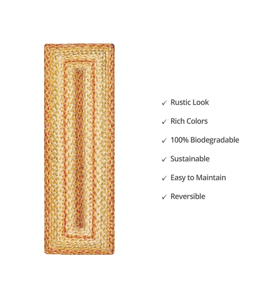 Homespice Decor Jute Braided Accessories Harvest Beige, Tan 572073 11 in. X 36 in. Rect Rug