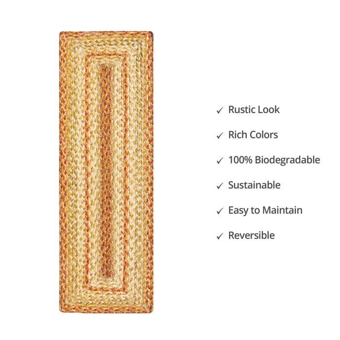 Homespice Decor Jute Braided Accessories Harvest Beige, Tan 572073 11 in. X 36 in. Rect Rug