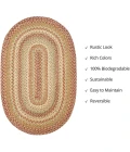 Homespice Decor Jute Braided Harvest Beige, Tan 500076 2 ft. X 3 ft. Oval Rug