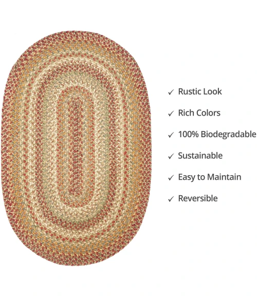 Homespice Decor Jute Braided Harvest Beige, Tan 500076 2 ft. X 3 ft. Oval Rug