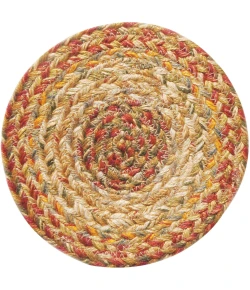 Homespice Decor Jute Braided Accessories Harvest Beige, Tan 240018PS 8 in. Set of 3 Round Rug