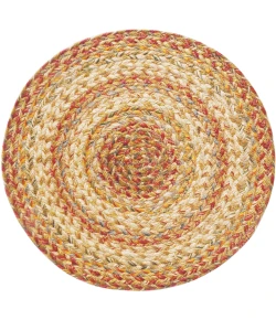 Homespice Decor Jute Braided Accessories Harvest Beige, Tan 240157PS 15 in. X 15 in. Set of 2 Round Rug
