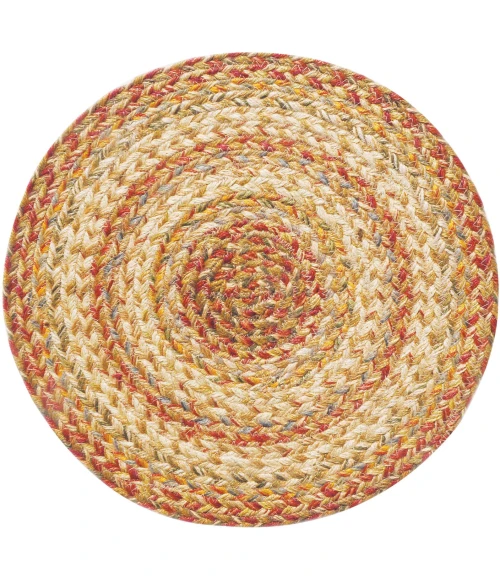 Homespice Decor Jute Braided Accessories Harvest Beige, Tan 240157PS 15 in. X 15 in. Set of 2 Round Rug