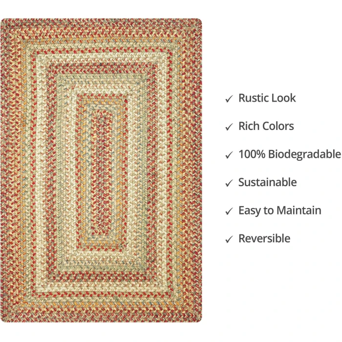 Homespice Decor Jute Braided Harvest Beige, Tan 513076 4 ft. X 6 ft. Rect Rug
