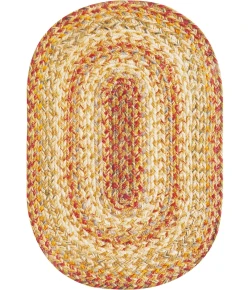 Homespice Decor Jute Braided Accessories Harvest Beige, Tan 240050PS 13 in. X 19 in. Set of 4 Oval Rug