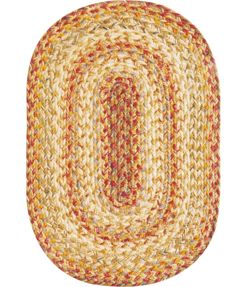 Homespice Decor Jute Braided Accessories Harvest Beige, Tan 240050PS 13 in. X 19 in. Set of 4 Oval Rug