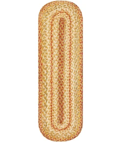 Homespice Decor Jute Braided Accessories Harvest Beige, Tan 240126PS 8 in. X 28 in. Set of 13 Oval Rug