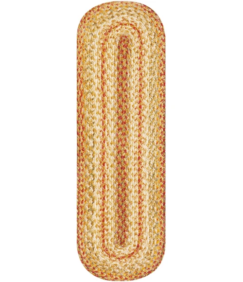 Homespice Decor Jute Braided Accessories Harvest Beige, Tan 240094PS 8 in. X 28 in. Set of 2 Oval Rug