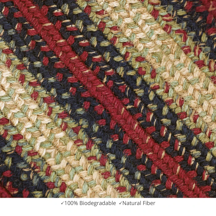 Homespice Decor Jute Braided Highland Multi 502797 27 in. X 45 in. Oval Rug