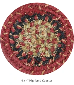 Homespice Decor Jute Braided Accessories Highland Multi 240013PS 4 in. Set of 6 Round Rug