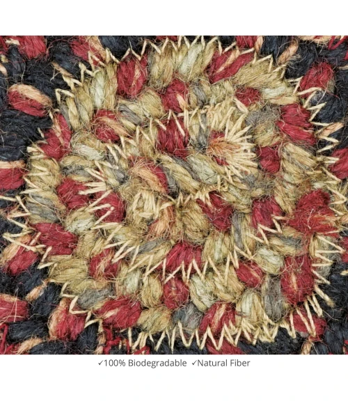 Homespice Decor Jute Braided Accessories Highland Multi 240013PS 4 in. Set of 6 Round Rug