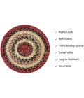 Homespice Decor Jute Braided Accessories Highland Multi 240029PS 8 in. Set of 3 Round Rug