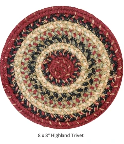 Homespice Decor Jute Braided Accessories Highland Multi 240029PS 8 in. Set of 3 Round Rug