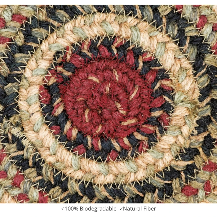 Homespice Decor Jute Braided Accessories Highland Multi 240029PS 8 in. Set of 3 Round Rug