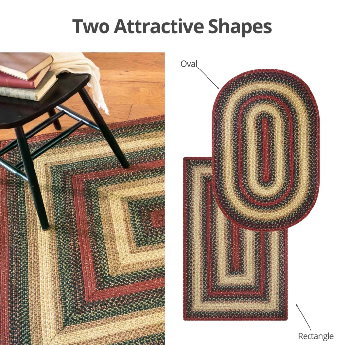 Homespice Decor Jute Braided Highland Multi 502797 27 in. X 45 in. Oval Rug
