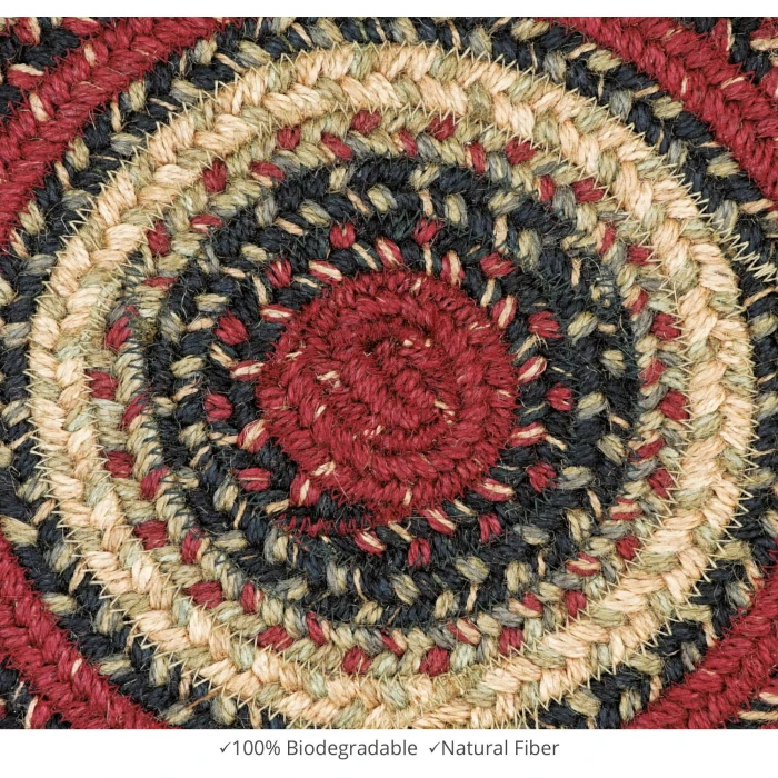 Homespice Decor Jute Braided Accessories Highland Multi 240045PS 15 in. Set of 2 Round Rug