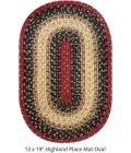 Homespice Decor Jute Braided Accessories Highland Multi 240061PS 13 in. X 19 in. Set of 4 Oval Rug