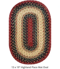 Homespice Decor Jute Braided Accessories Highland Multi 240061PS 13 in. X 19 in. Set of 4 Oval Rug