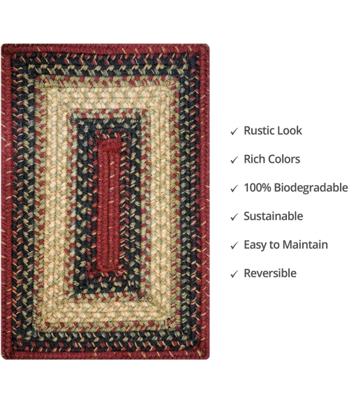 Homespice Decor Jute Braided Accessories Highland Multi 240077PS 13 in. X 19 in. Set of 4 Rect Rug