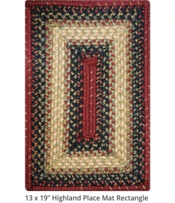 Homespice Decor Jute Braided Accessories Highland Multi 240077PS 13 in. X 19 in. Set of 4 Rect Rug