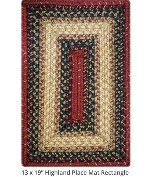 Homespice Decor Jute Braided Accessories Highland Multi 240077PS 13 in. X 19 in. Set of 4 Rect Rug