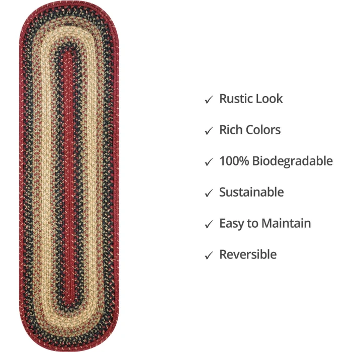 Homespice Decor Jute Braided Accessories Highland Multi 240137PS 8 in. X 28 in. Set of 13 Oval Rug