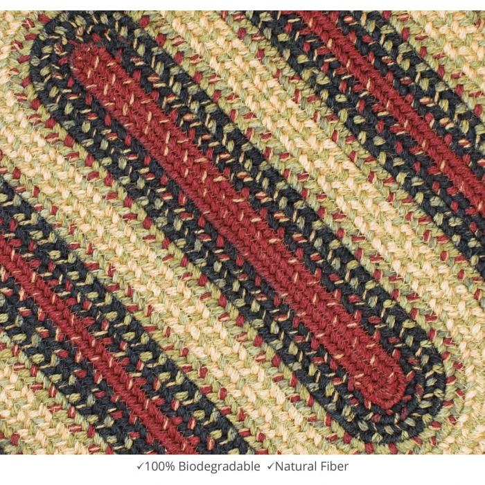 Homespice Decor Jute Braided Accessories Highland Multi 240137PS 8 in. X 28 in. Set of 13 Oval Rug