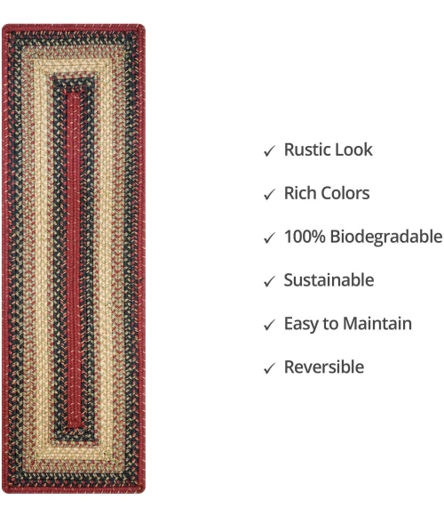 Homespice Decor Jute Braided Accessories Highland Multi 240121PS 8 in. X 28 in. Set of 2 Rect Rug