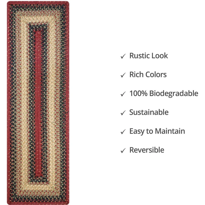 Homespice Decor Jute Braided Accessories Highland Multi 240121PS 8 in. X 28 in. Set of 2 Rect Rug