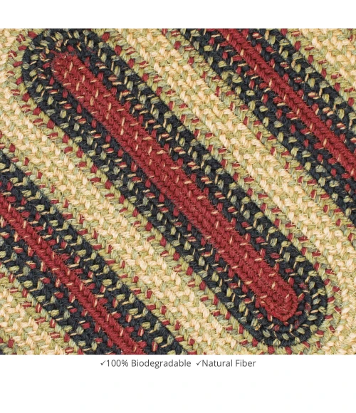 Homespice Decor Jute Braided Accessories Highland Multi 571793 11 in. X 36 in. Oval Rug