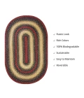 Homespice Decor Jute Braided Highland Multi 501790 20 in. X 30 in. Oval Rug