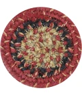 Homespice Decor Jute Braided Accessories Highland Multi 240013PS 4 in. Set of 6 Round Rug