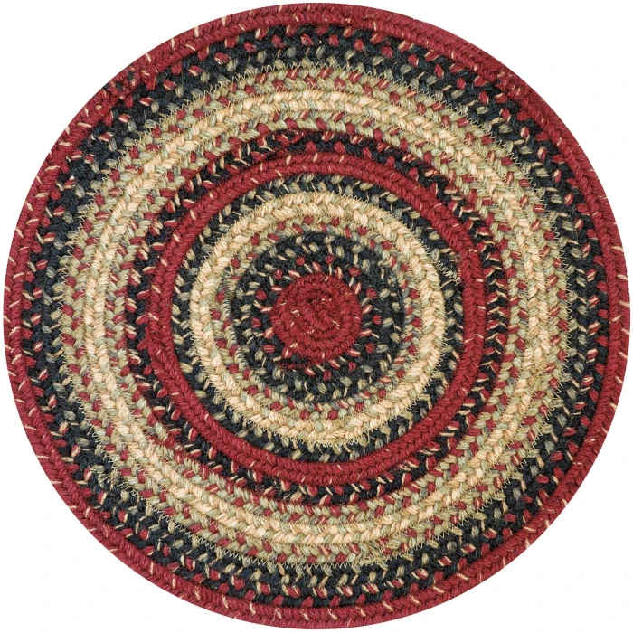 Homespice Decor Jute Braided Accessories Highland Multi 240045PS 15 in. Set of 2 Round Rug